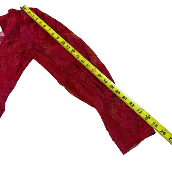 Lovers And Friends Marcie Top in Flame Scarlet Large Romantic Feminine Lace $175 - Picture 8 of 9